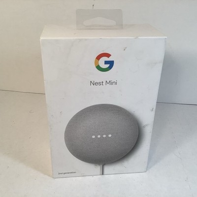 Google Nest Mini 2nd Generation Smart Speaker Chalk Grey  Open Box