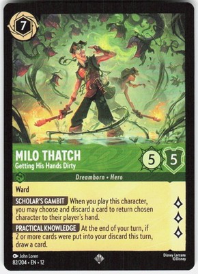 Milo Thatch Getting His Hands Dirty 82/204 Wilds Unknown Disney Lorcana