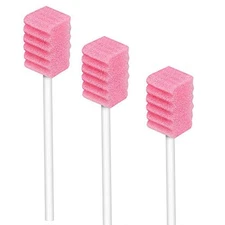 (100 Pack) Disposable Oral Swabs, Sterile Dental Sponge 100pcs-tooth Pink 