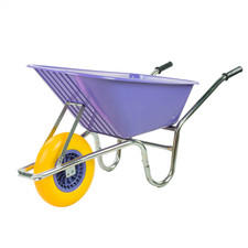 KCT 110L PURPLE WHEELBARROW GARDEN HEAVY DUTY LARGE PLASTIC WITH SOLID WHEEL