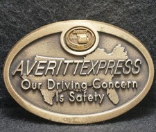 Xc17139 Vintage 1970s Averittexpress Our Driving Concern Is Safety Belt Buckle