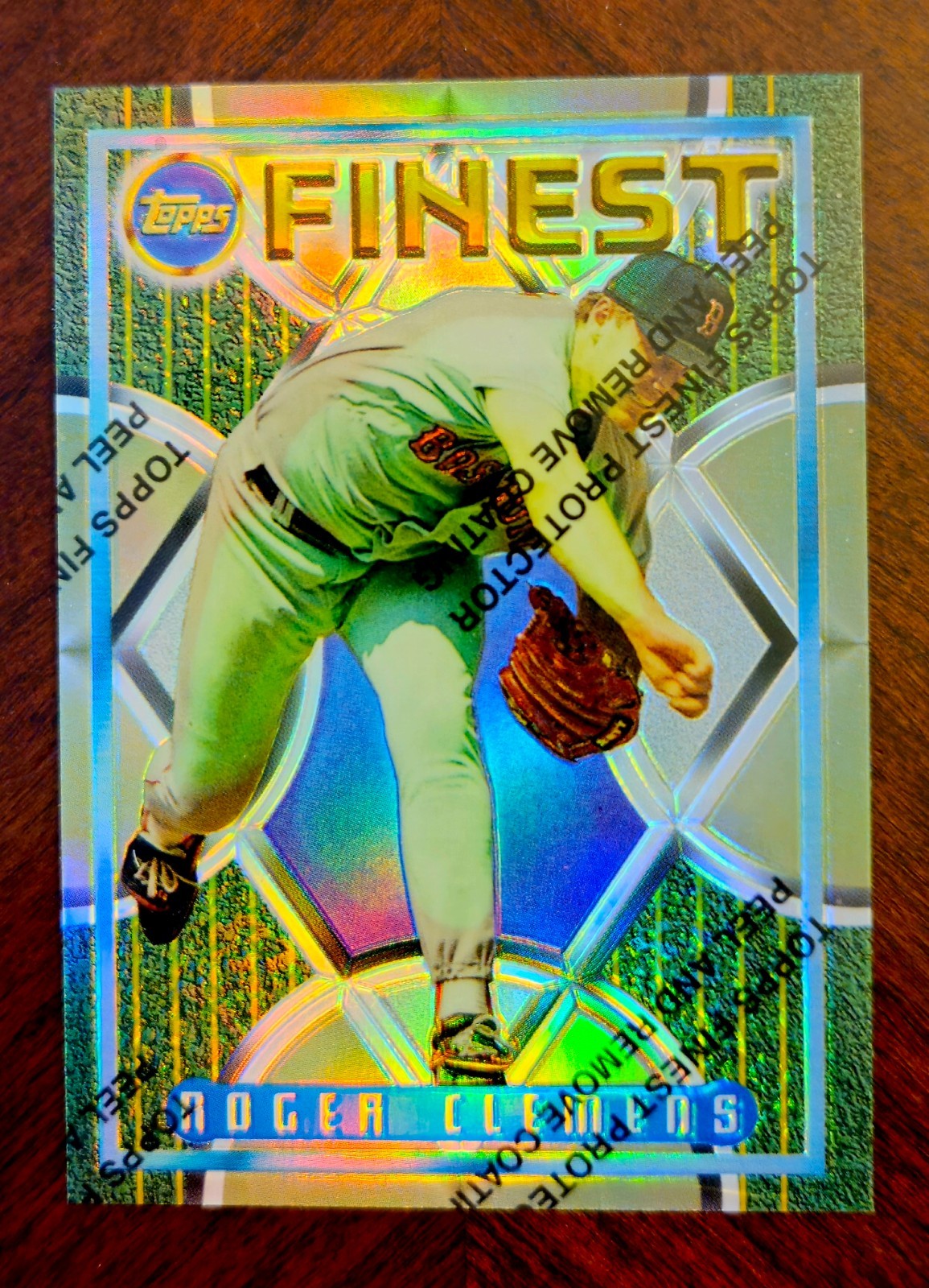 1995 Topps Finest REFRACTOR Roger Clemens  w/ Coating #185 Boston Red Sox