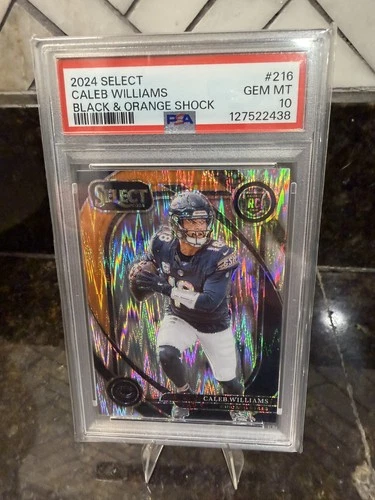 2024 Panini Select - Club Level Caleb Williams #216 Black & Orange Shock Prizm