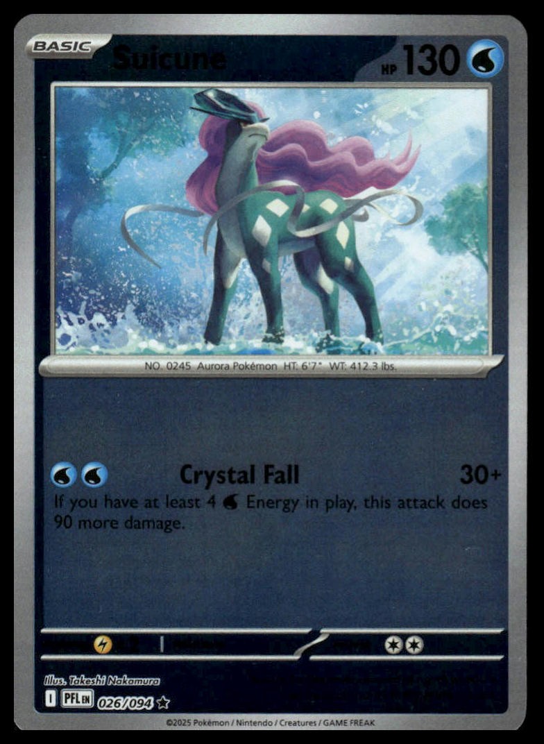 Suicune #026 Reverse Holo Rare Pokemon 2025 Near Mint or Better
