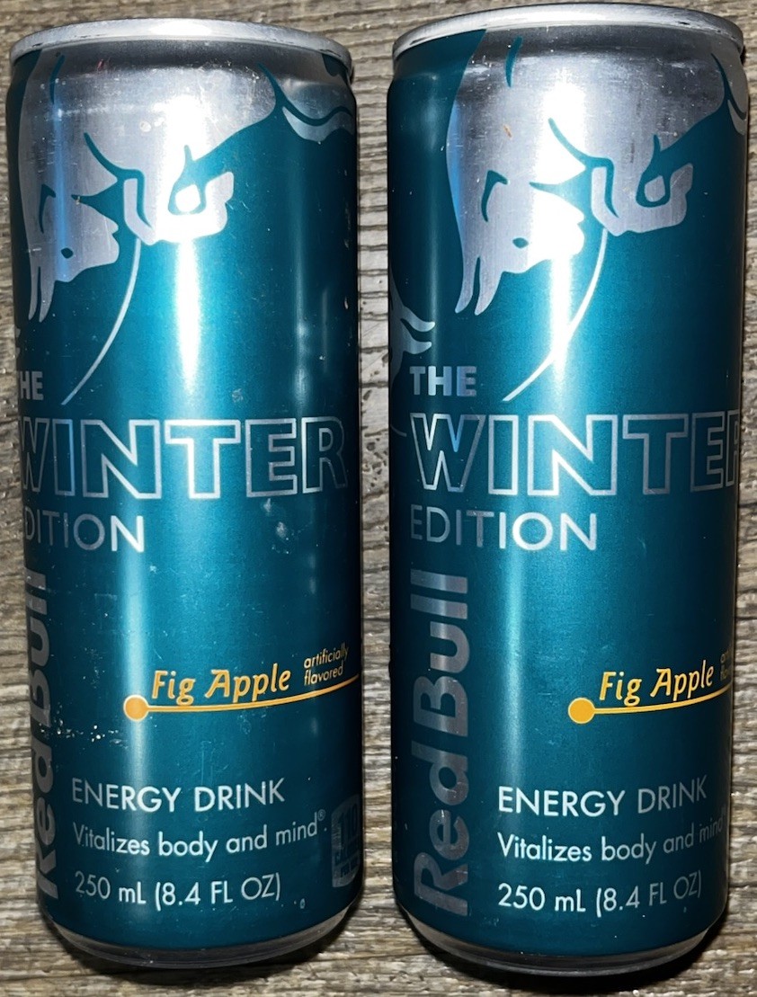2xRARE Discontinued Limited Winter Edition RedBull Fig Apple