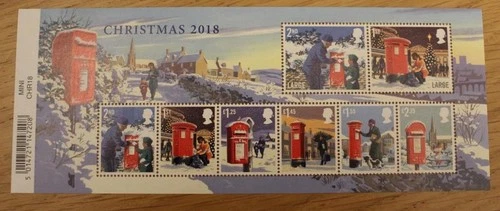 GB 2018 Christmas 2018 Barcode Miniature Sheet Fine MNH Free UK P&P