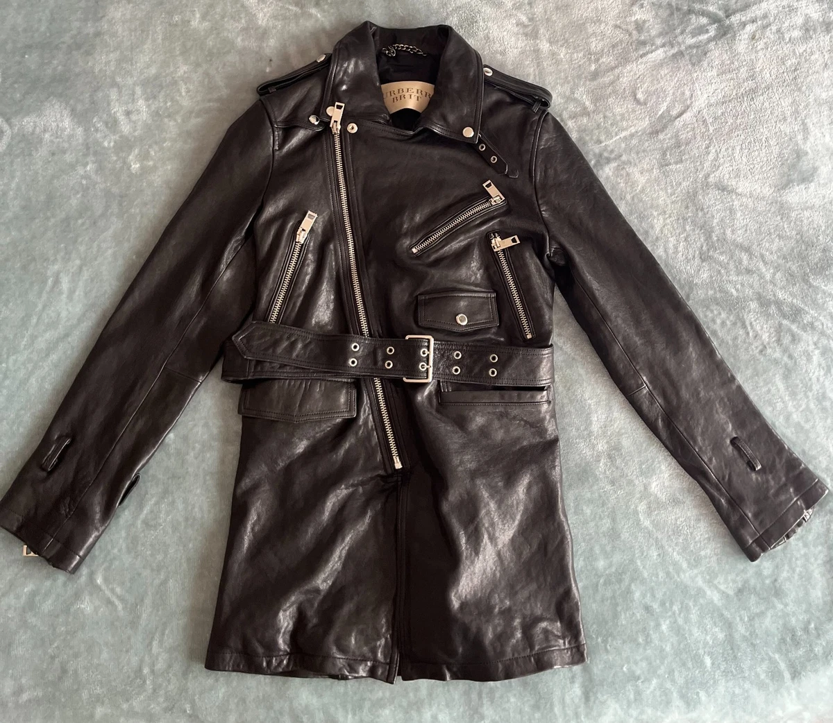 25+ Burberry Leather Outer Shell Black Coats, Jackets & Vests for