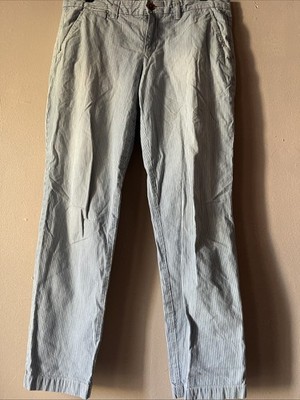 Khakis By Gap Size 6 Broken In Straight Pinstriped Pants Blue/white