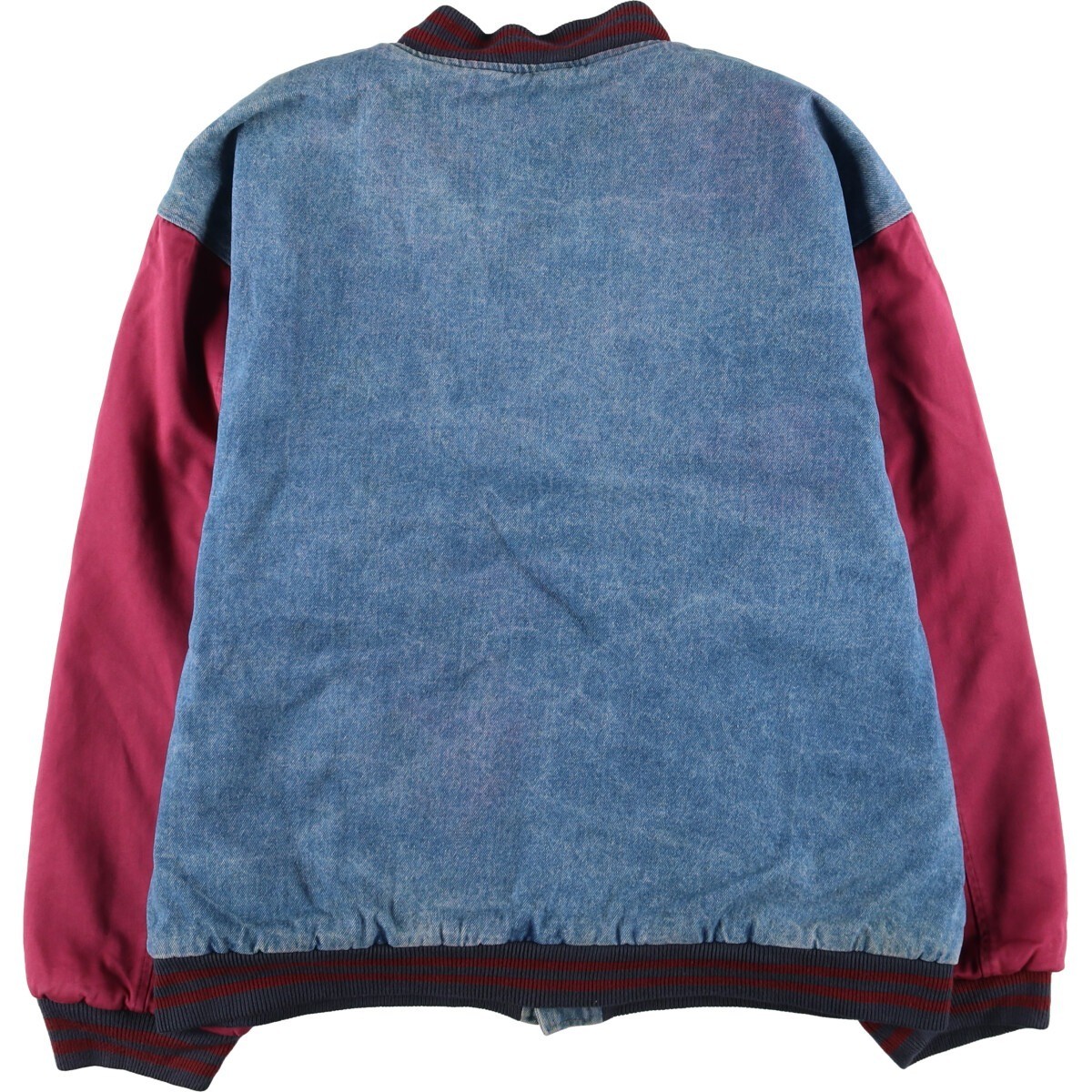 90's No FEAR denim stadium Jaket スタジャン Vintage No Fear Denim Varsity Jacket Large | Double Double