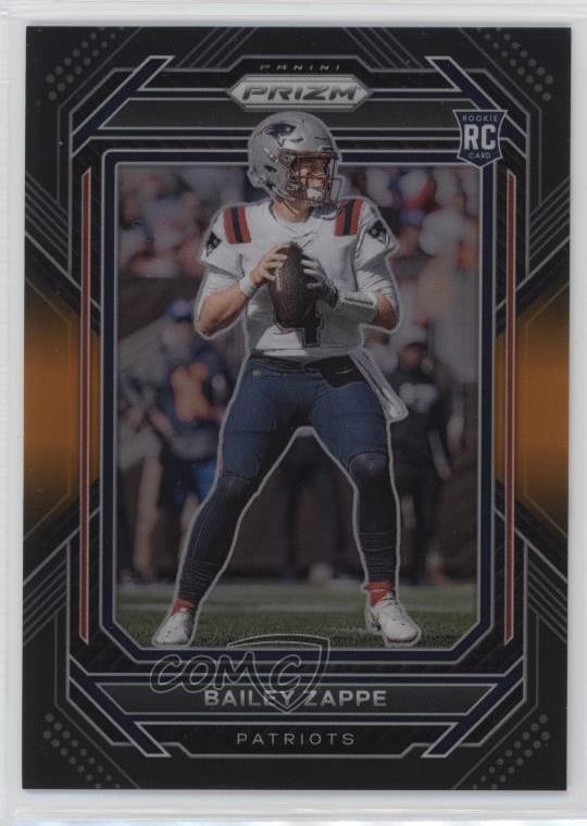 2022 Panini Chronicles Prizm Black Orange 40/75 Bailey Zappe #PB-24 18m3