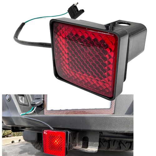 2" Hitch Cover Brake Light Square fit 2" Hitch Receiver Flat Trailer Connector - Foto 1 di 3