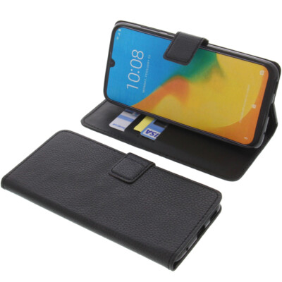 Tasche für ZTE Blade V10 Book-Style Schutz Hülle Handytasche Buch Schwarz