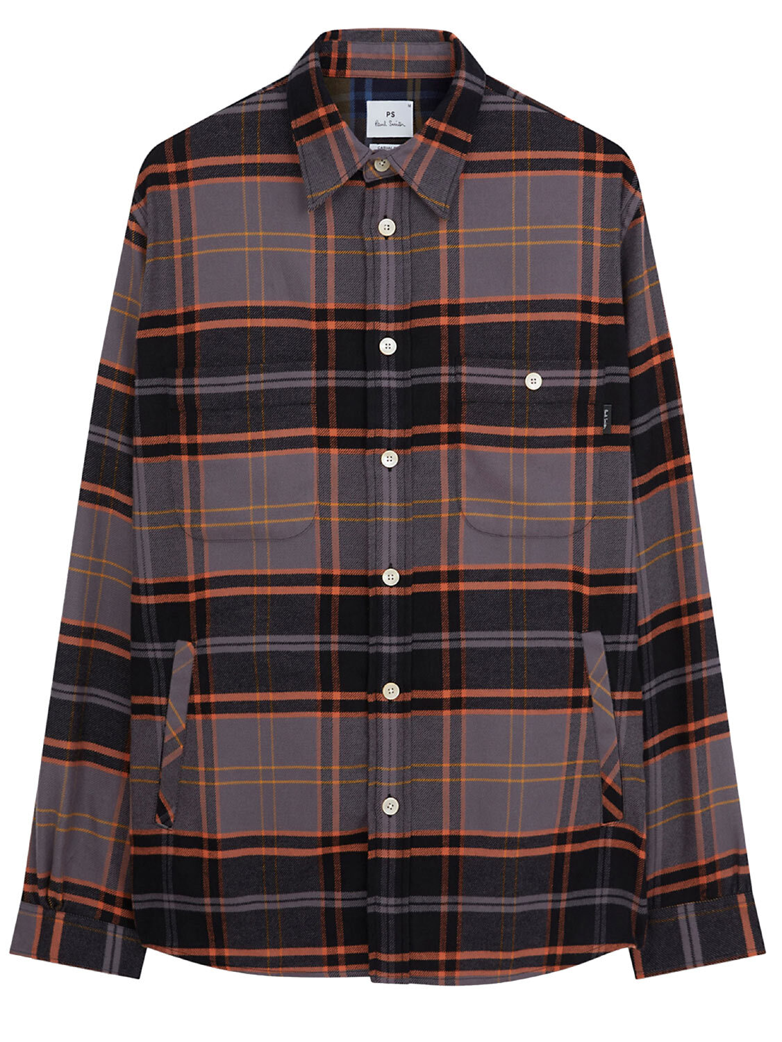 Мужская хлопковая рубашка в клетку Ps Paul Smith X-Small сераяоранжевая NWT 250 долларов США 21990₽