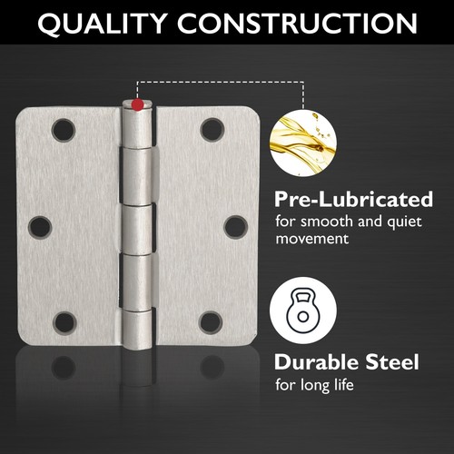 Door Hinges for Interior Doors 10-Pack 3.5-inch x 3.5-inch, Design House 1/4-in - Bild 4 von 8