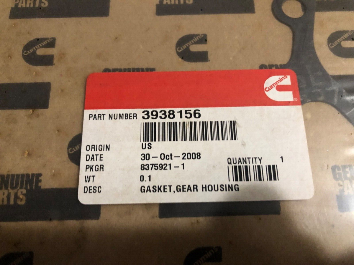 Genuine Cummins 3938156 GASKET, GEAR HOUSING OEM | eBay