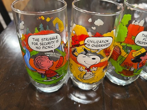 Vintage McDonald Camp Snoopy Collection 16oz Glasses Charlie Brown Peanut #3111 - Picture 3 of 7