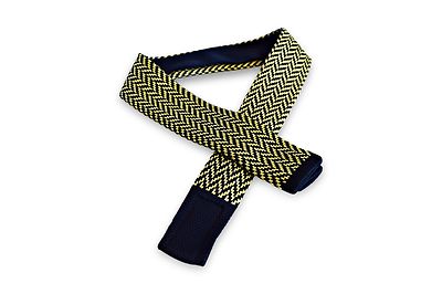 Cravatta Tricot, In In Maglia Di Seta Blu Navy, Fantasia Classica, Fatta A Mano In Italia - Italo Ferretti Luxury Store - Foto 4