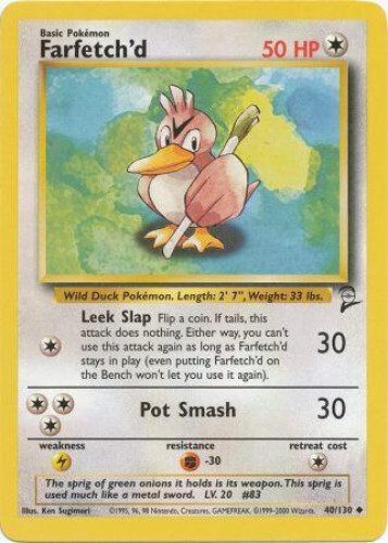 Pokemon Card - Base 2 Set 40/130 - FARFETCH'D (uncommon) - NM