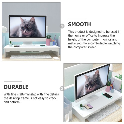 Monitor Stand Shelf Computer Heightening Shelf Computer Monitor Riser - Photo 3/12