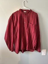 Gypsy Rose True Vintage Tunic Long Sleeve Shirt Red Purple Black Stripes Large