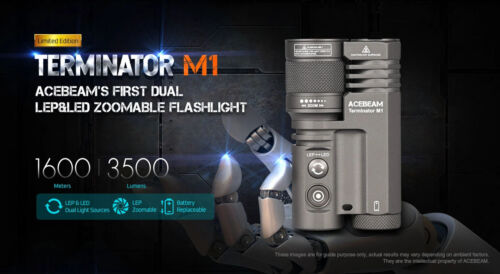 Linterna Acebeam Terminator M1 Doble Cabezal LEP/LED 1*21700 USB-C Recargable Ba - Imagen 4 de 9