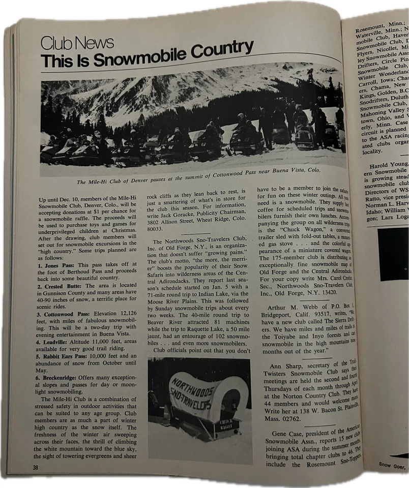 SNOW GOER Snowmobile Magazine December 1969 Snowstorming Daredevils VTG - Image 3 of 4
