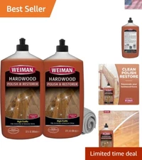 Wood Floor Polish & Restorer 32 Oz - Shine & Protect High-Traffic Floors