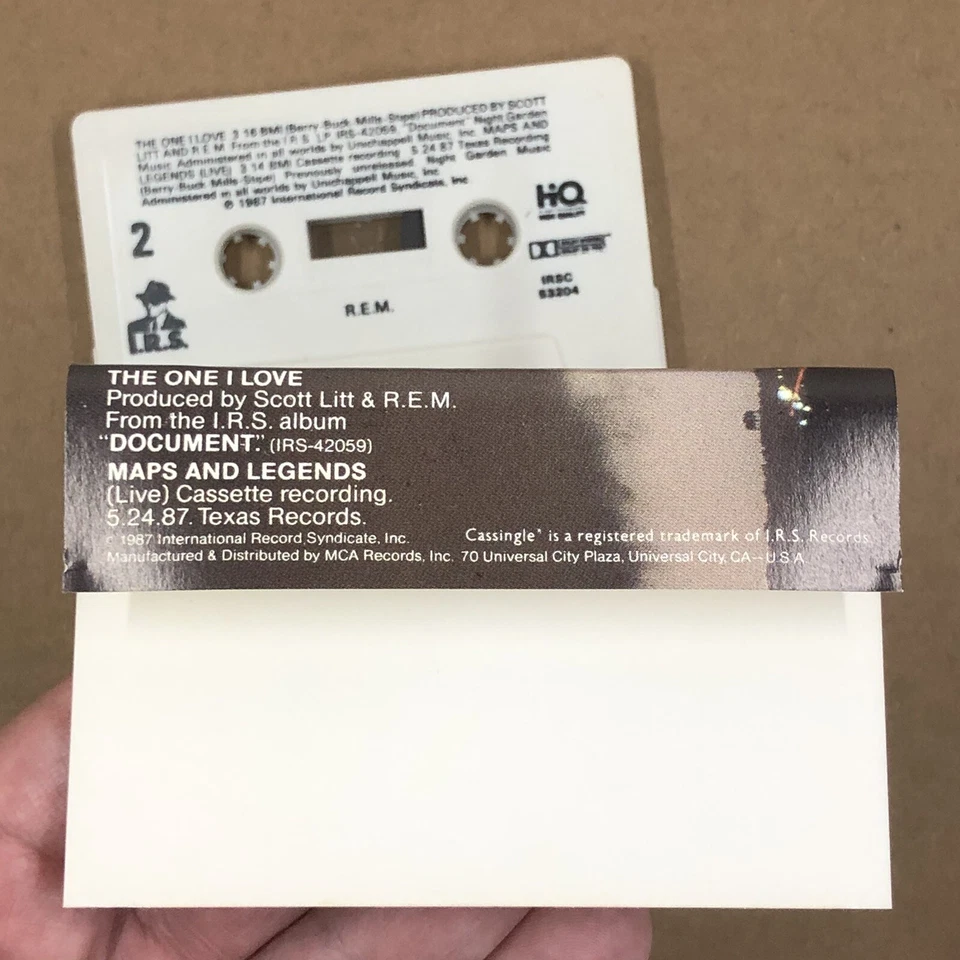 REM Cassette Tape THE ONE I LOVE 80s Rock Alt BONUS MAPS AND LEGENDS LIVE - Image 4 of 4
