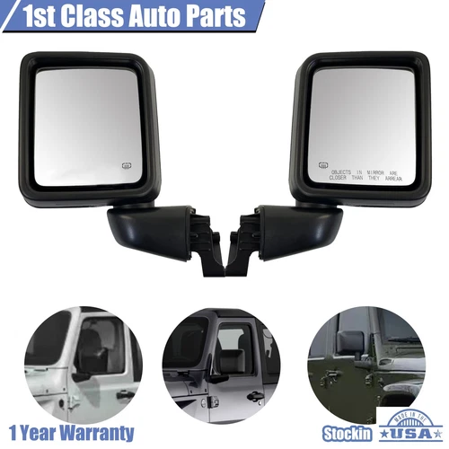 Power heated mirror Left & Right Side Set Of 2 For 18-21 Jeep Wrangler Jl
