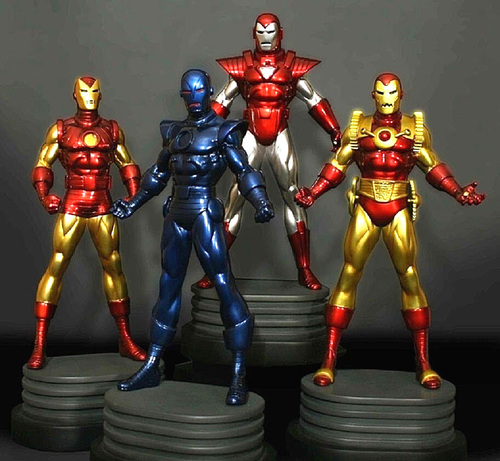 Invincible Iron Man 4 Pack Statue New 2009 Bowen Marvel Avengers Amricons - Picture 2 of 3