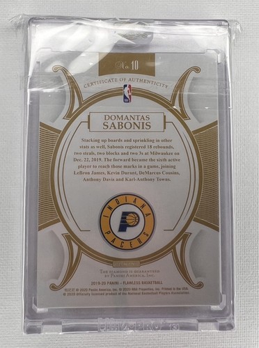 Domantas Sabonis /10 - 2019-20 Flawless Diamond - 第 8/8 張圖片