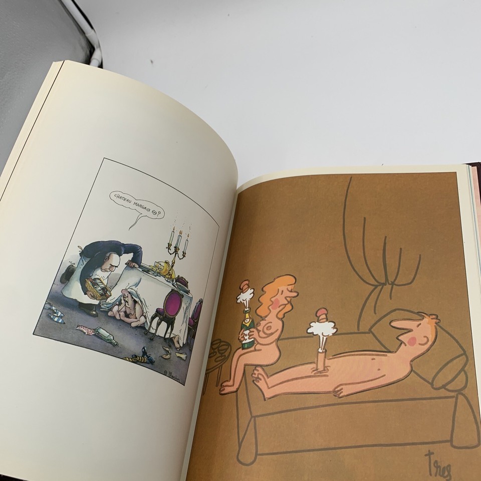 Le Vin Wine Hardcover Book 1981 Humorous Cartoons In French Coffee