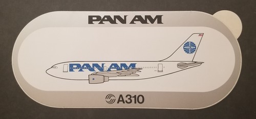 PAN AM A310 Bumper Sticker 1980s 3.5x7 Inch Airbus Airplane Airlines NEW Unused - Picture 1 of 2