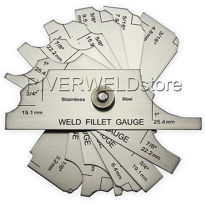 RIVERWELD 7 piece Fillet Weld Set Gage Rl Gauge Depth Gauges Welding Inspection