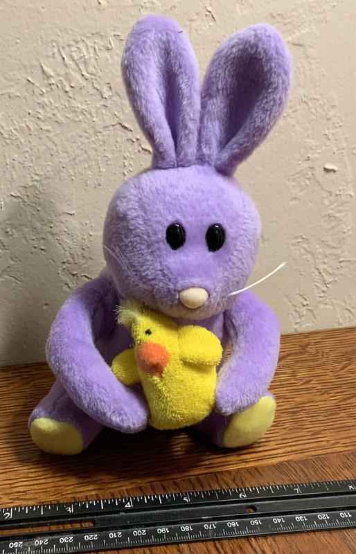 Lilac Bunny Rabbit  With Chick Plush 7” GAC 1999 Easter Stuffed Animal
