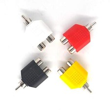 4Pack RCA Y Splitter Plug Adapter 2 Female to 1 Male for Audio Video AV TV Cable
