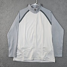 FootJoy Jacket Wms Large White/Heather Gray French Terry Raglan Sleeve Full-Zip