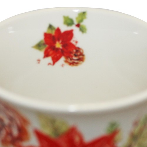 Christmas Mug Fine China Tableware Gift Wrapping - Poinsettia - Picture 4 of 6
