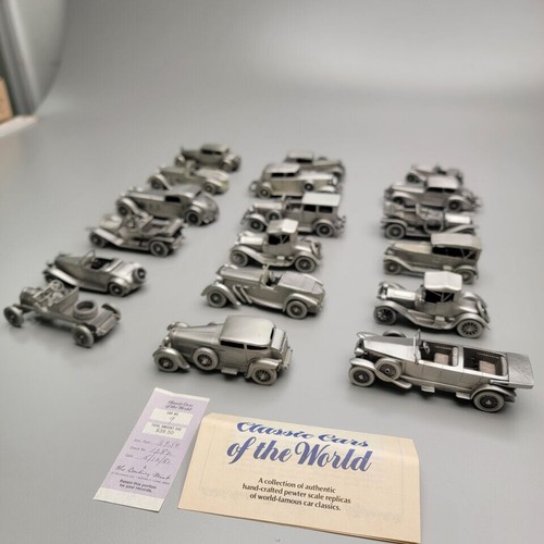 BRAND NEW Lot 18 Danbury Mint Pewter Cars Original Packaging & certificates RARE - Picture 2 of 11