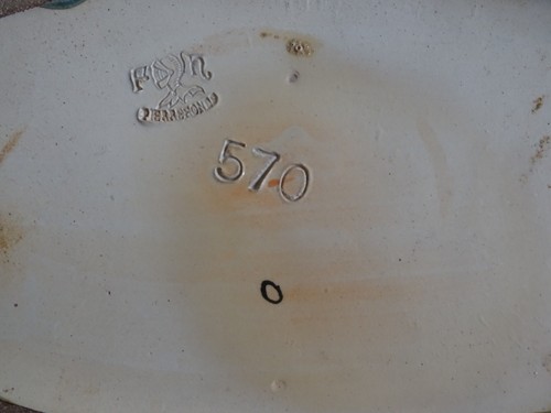 ANTIKER STEINBODEN ART DECO STEINZEUG FLAMMEN lg 28 cm - Bild 9 von 13