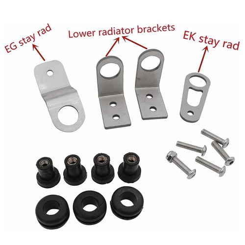 Bolt-On Radiator Bracket Kit for Honda Civic EG EK 92-00 K20 K24 K-Swap Motor - Picture 2 of 13