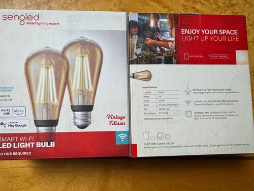 NEW 4-Pack Sengled Smart Bulbs Edison Filament LED 60W 2000k Warm Amber Vintage - Picture 3 of 6
