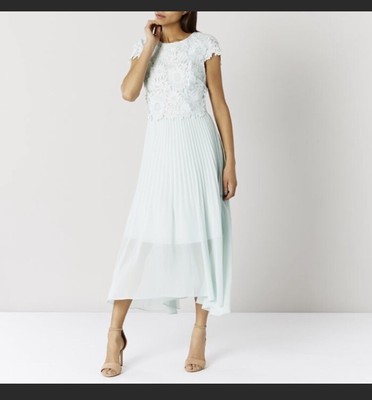 coast jade embroidered bodice dress