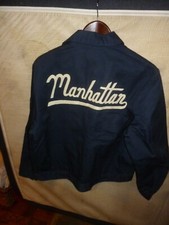 Vintage Ebbets Field Flannels Gold Label Manhattan crew jacket M/L. Super Rare.
