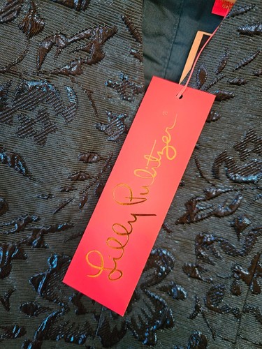 LILLY PULITZER Girl’s MINI TANLEE Dress Size 6 TEAL Bay Blooming BROCADE NWT - Picture 6 of 9