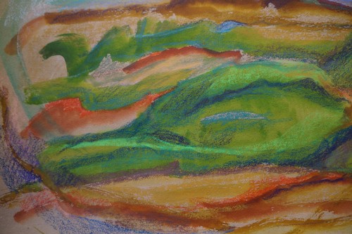 Gouache PAYSAGE FAUVISTE de Bertrand Marie-Thérèse dite Mité (r) - Picture 7 of 8