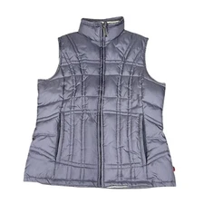 woolrich womens purple nylon quilted puffer vest Zip Front Small