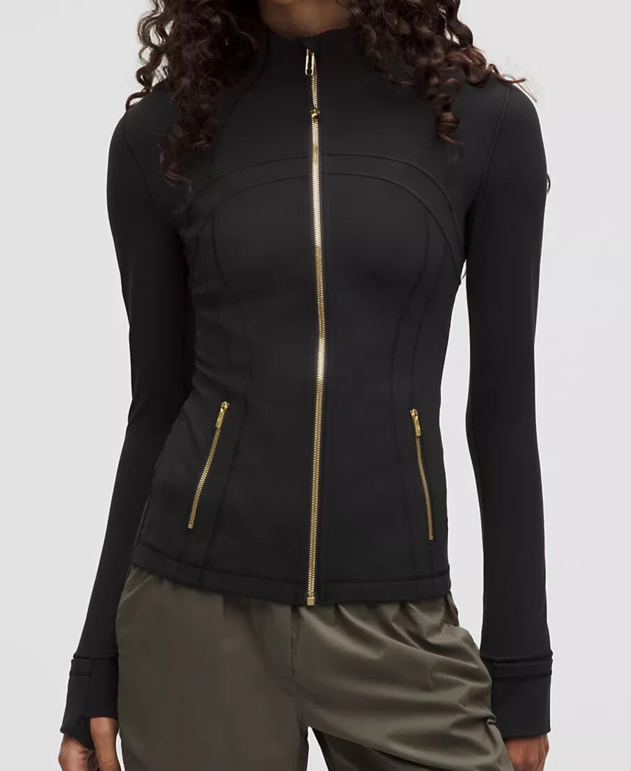 LULULEMON DEFINE JACKET NULU~BLACK~GOLD/GOLD~0-2 4 6 8~10-12