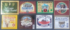 Lot de 8 anciennes étiquettes de bières   BRASSERIE Belgique  année 2000