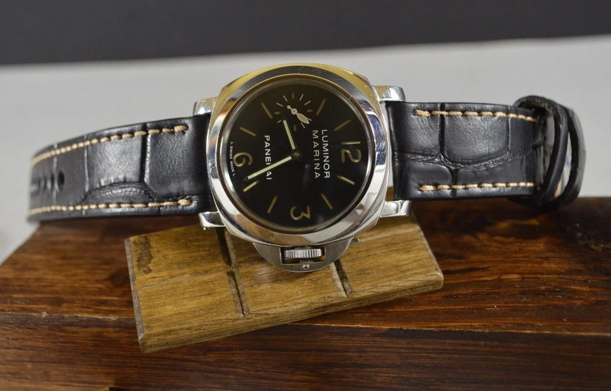 Panerai black cheap alligator strap